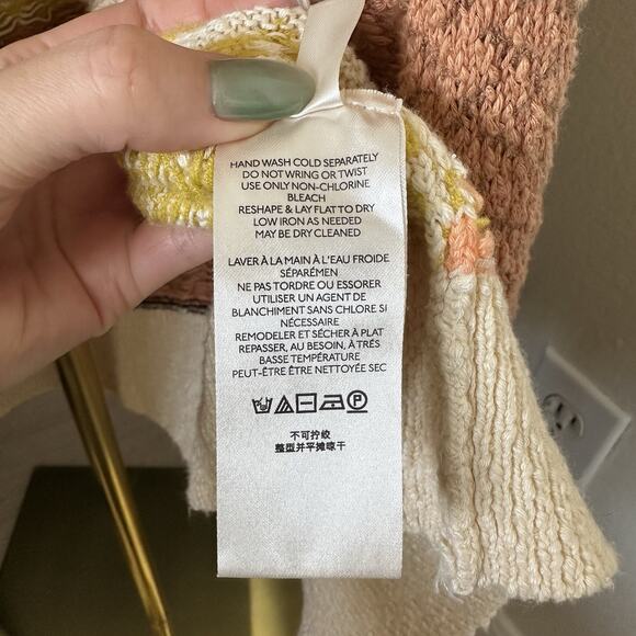 FREE PEOPLE Love and Kisses Patchwork Cardi Pockets Open Front - Picture 11 of 14